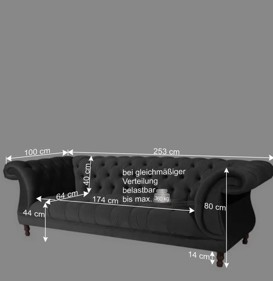 Samtvelours Wohnzimmercouch im Barockstil - Sicilianu^Wohnen Discount