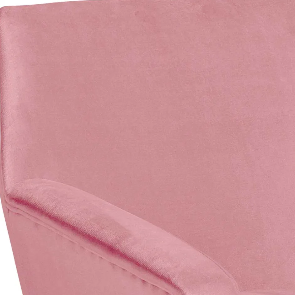 Wohnen Samtvelours Wohnzimmersessel in Rosa - Clona