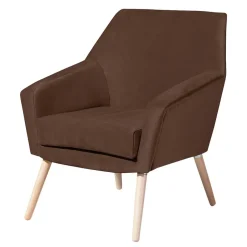 Wohnen Samtvelours Wohnzimmersessel in Braun - Botein
