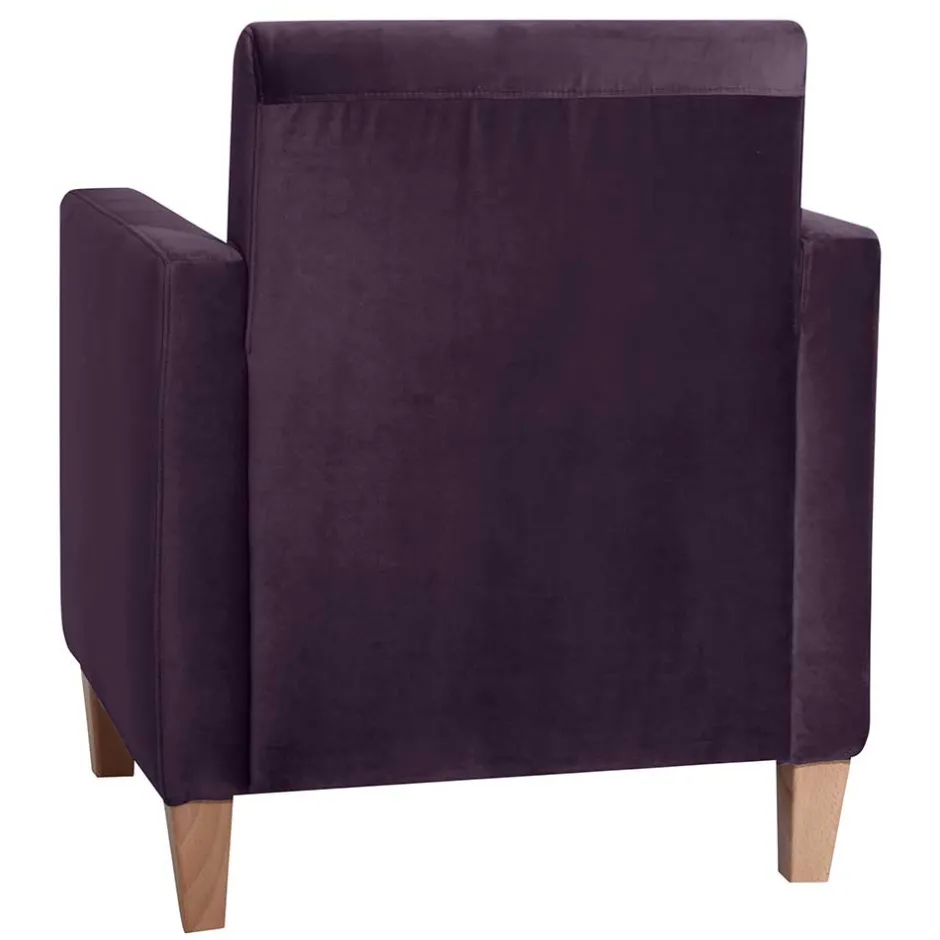 Samtvelours Wohnzimmersessel in Dunkellila - Adagiona^Wohnen Clearance