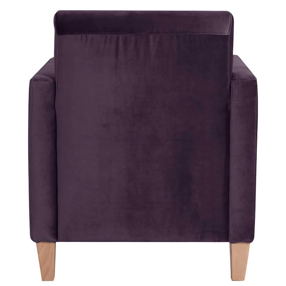 Samtvelours Wohnzimmersessel in Dunkellila - Adagiona^Wohnen Clearance