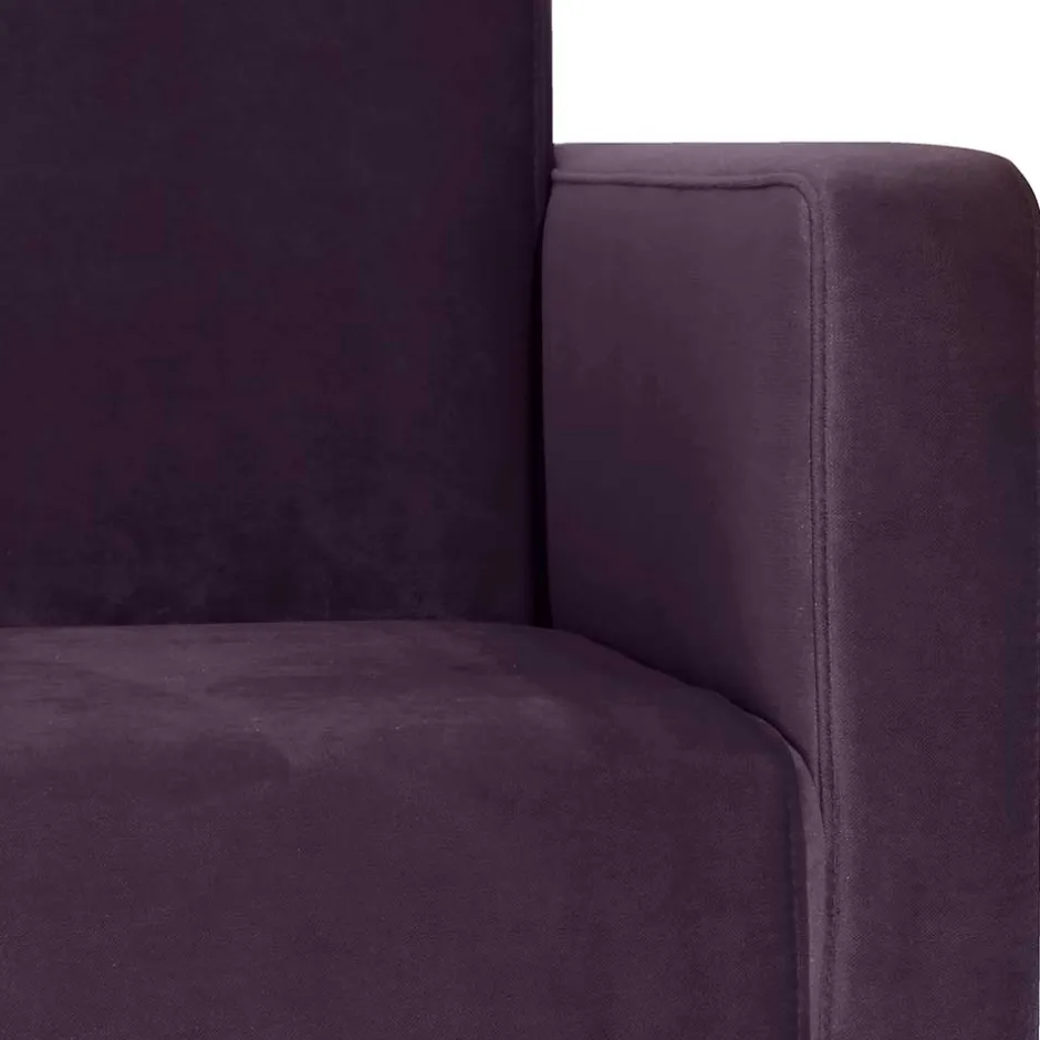 Samtvelours Wohnzimmersessel in Dunkellila - Adagiona^Wohnen Clearance