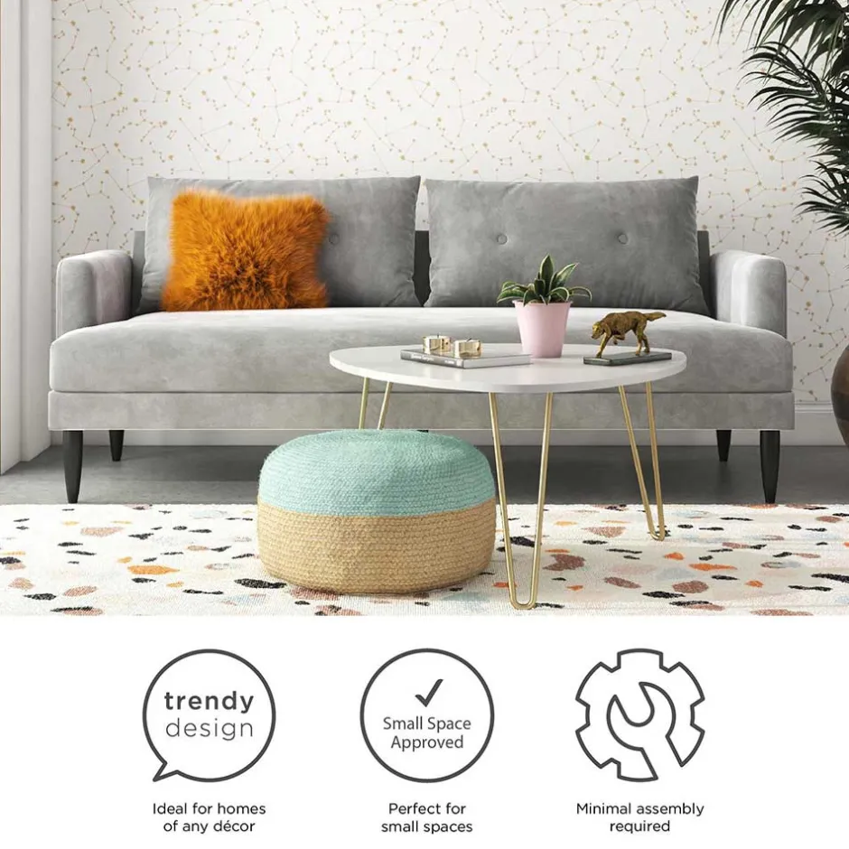 Wohnen Samt-Wohnzimmercouch in Hellgrau - Belpasso