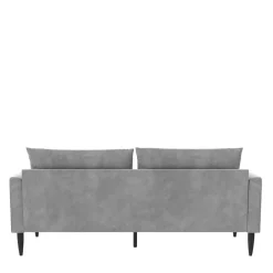 Wohnen Samt-Wohnzimmercouch in Hellgrau - Belpasso