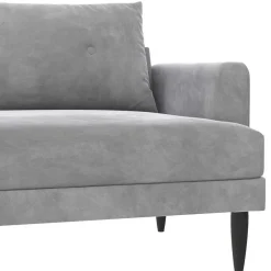 Wohnen Samt-Wohnzimmercouch in Hellgrau - Belpasso