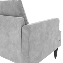 Wohnen Samt-Wohnzimmercouch in Hellgrau - Belpasso