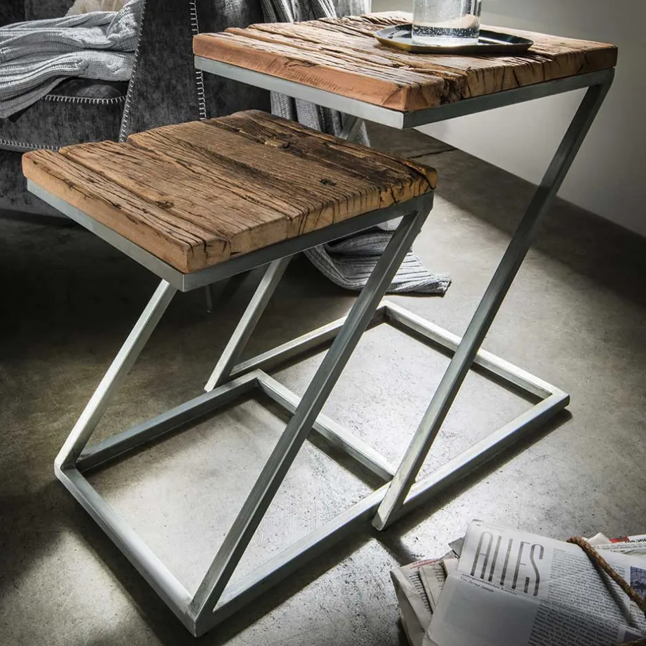 Wohnen 2-Satz Beistelltisch mit Z-Gestell - Matiro (zweiteilig)