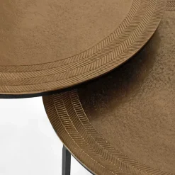 Wohnen 2-Satz Tisch in Gold & Schwarz - Chace (zweiteilig)