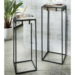 2-Satz-Beistelltisch in Nickel & Schwarz - Toina (zweiteilig)^Wohnen Outlet