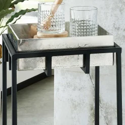 2-Satz-Beistelltisch in Nickel & Schwarz - Toina (zweiteilig)^Wohnen Outlet