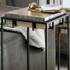 2-Satz-Beistelltisch in Nickel & Schwarz - Toina (zweiteilig)^Wohnen Outlet