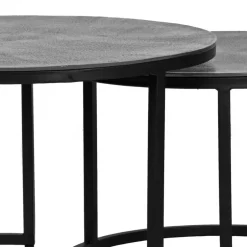 Wohnen 2-Satz-Tisch in Grau & Schwarz - Jacy (zweiteilig)