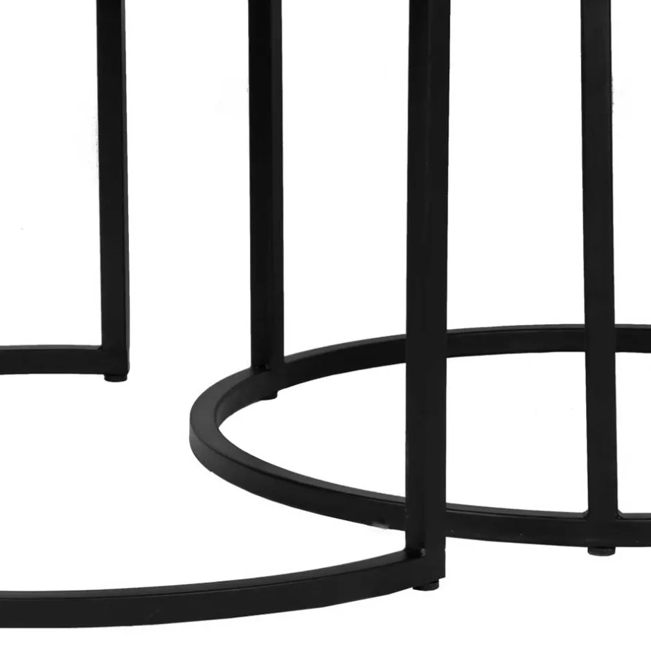 Wohnen 2-Satz-Tisch in Grau & Schwarz - Jacy (zweiteilig)