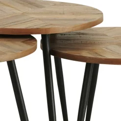 3-Satz-Tisch in White Wash Teak - Cancano (dreiteilig)^Wohnen