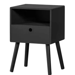 Wohnen Scandi Chic Nachtkommode in Schwarz - Lemerzi