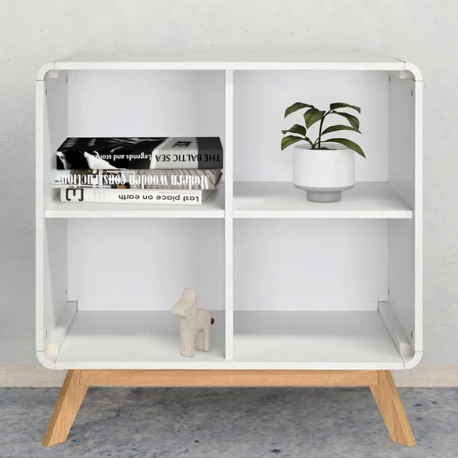 Scandi Chic Regal in Weiß mit Eiche - Kolreva^Wohnen Clearance