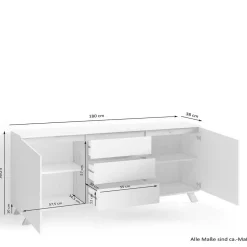 Scandi Chic Sideboard in Weiß - Cady^Wohnen Online