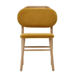 Wohnen Scandi Chic Stühle in Gelb Chenille - Quinn (2er Set)