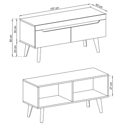 Scandi Chic TV Board 107 cm breit - Olcian^Wohnen Online