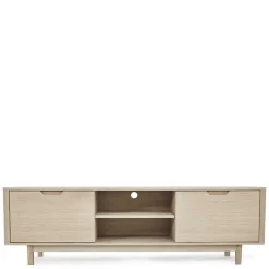 Wohnen Scandi Chic TV Lowboard in Eiche Weiß - Rosanna