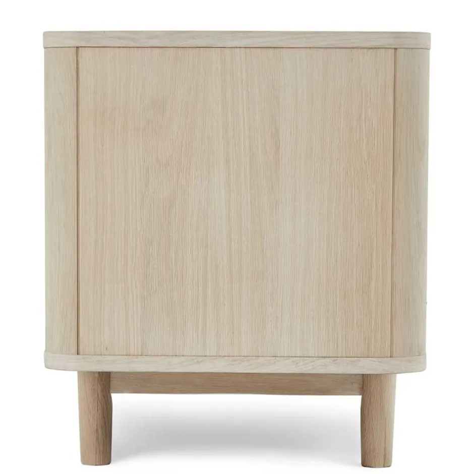 Wohnen Scandi Chic TV Lowboard in Eiche Weiß - Rosanna