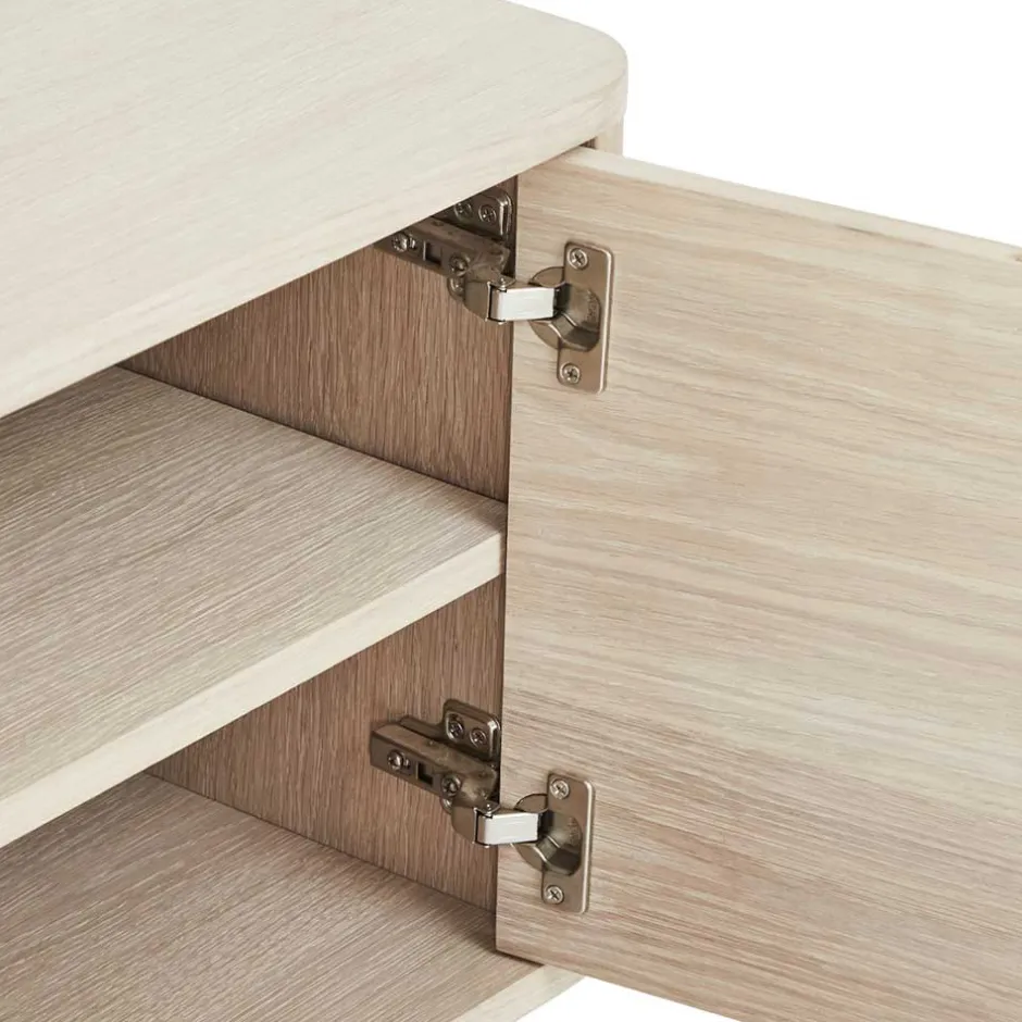 Wohnen Scandi Chic TV Lowboard in Eiche Weiß - Rosanna