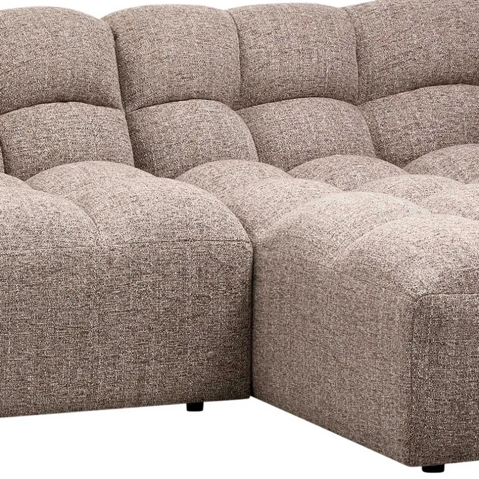 Wohnen Scandi Ecksofa in Hellbraun meliert - Niklai