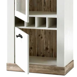 Wohnen Scandi Landhaus Wohnzimmermöbel Set Nedita in Weiß (vierteilig)