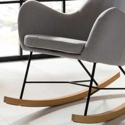 Scandi Schaukelstuhl mit grauem Stoff - Karin^Wohnen Sale