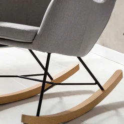 Scandi Schaukelstuhl mit grauem Stoff - Karin^Wohnen Sale