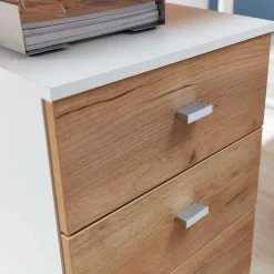 Wohnen Scandi Schreibtisch Kombi in Weiß - Ziharo (zweiteilig)