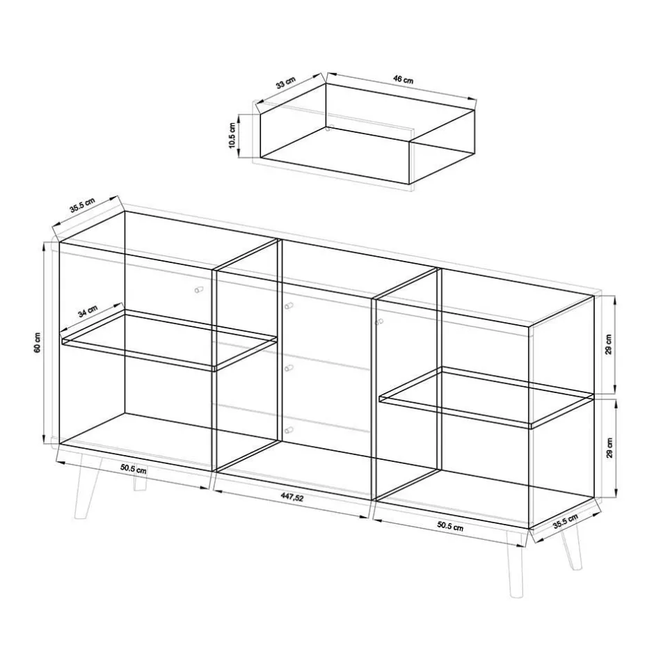 Wohnen Scandi Wohnkombination zweifarbig - Cablos (vierteilig)