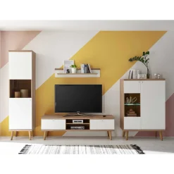 Wohnen Scandi Wohnwand Möbel als Set - Cablos (vierteilig)