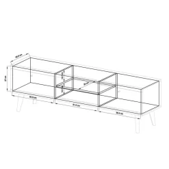 Wohnen Scandi Wohnwand Möbel als Set - Cablos (vierteilig)