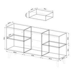 Scandi Wohnzimmer Einrichtung Set - Cablos I (sechsteilig)^Wohnen Outlet