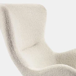 Wohnen Schaukelsessel in Weiß Lammfell Optik - Lysandro