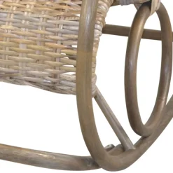 Schaukelstuhl aus graubraunem Rattan Geflecht - Tulima^Wohnen Outlet