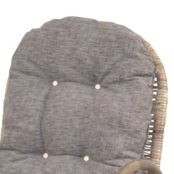 Schaukelstuhl aus graubraunem Rattan Geflecht - Tulima^Wohnen Outlet