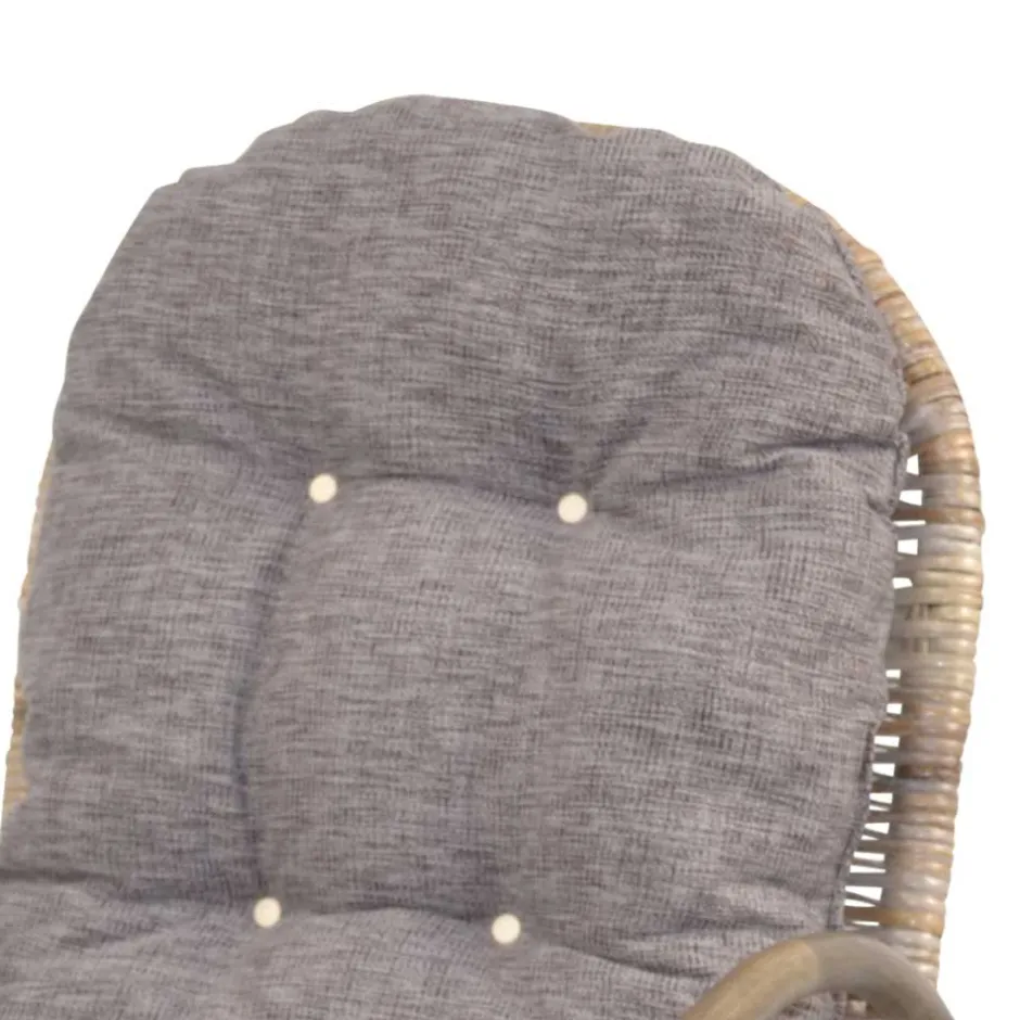 Schaukelstuhl aus graubraunem Rattan Geflecht - Tulima^Wohnen Outlet