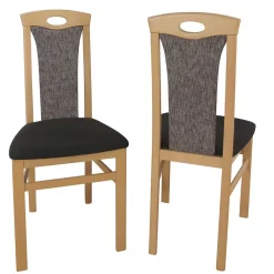 Wohnen Schicker Hochlehner Stuhl in Braun Dorota & Buche (2er Set)