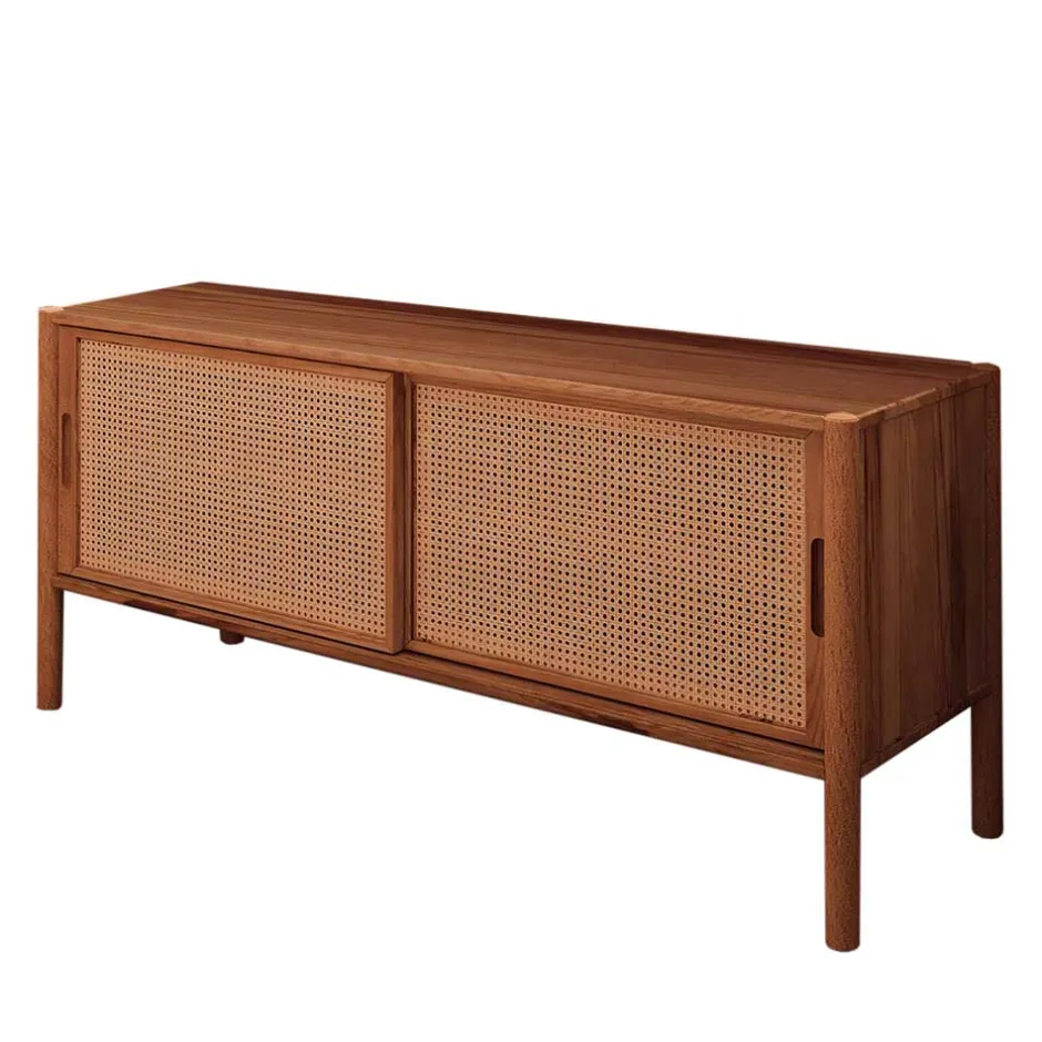 Wohnen Schiebetüren Lowboard aus Wildbuche - Indrya