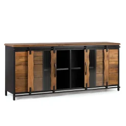 Wohnen Schiebetüren Sideboard mit Riffelglas - Aglia