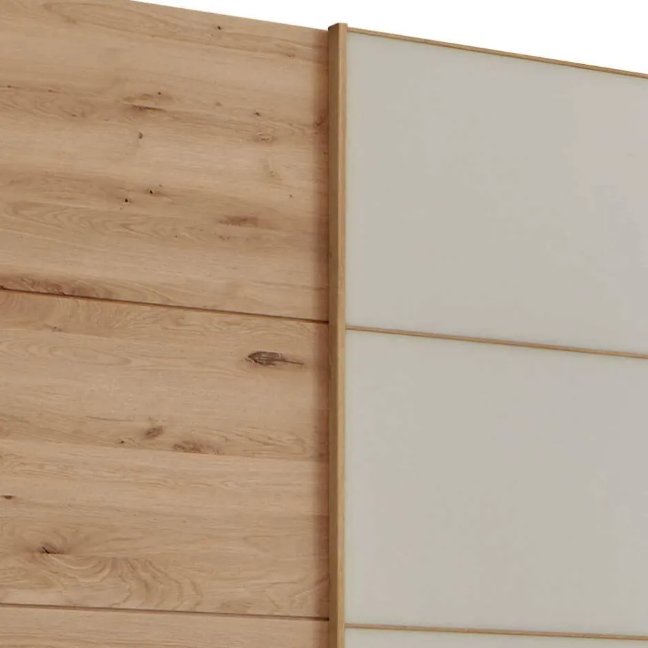 Wohnen Schiebetüren-Kleiderschrank in Beige Glas - Nikoba
