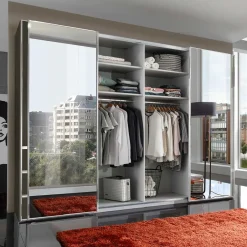 Wohnen Schiebetürenschrank in Braun mit Parsol Spiegeln - Moon