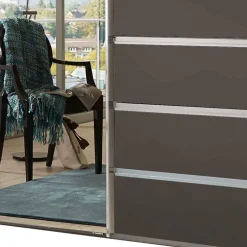 Wohnen Schiebetürenschrank in Braun mit Parsol Spiegeln - Moon