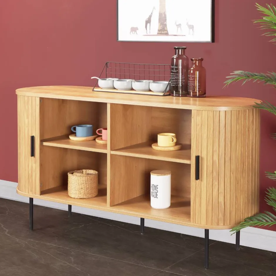 Wohnen Schiebetüren-Sideboard in ovalem Design - Barnetta