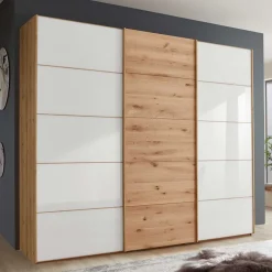 Wohnen Schiebetürschrank in Weiß Glas - Crucav