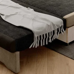 Schlafcouch in Beige und Dunkelbraun - Calming^Wohnen