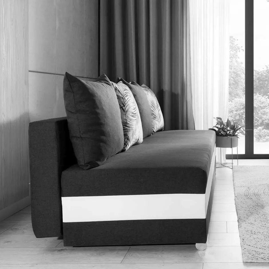 Wohnen Schlafcouch in Grau mit Weiß - Almente