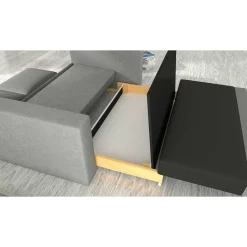 Schlafcouch in Hellgrau Chenille - Ronny^Wohnen New